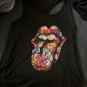 Black Graphic Tank Top